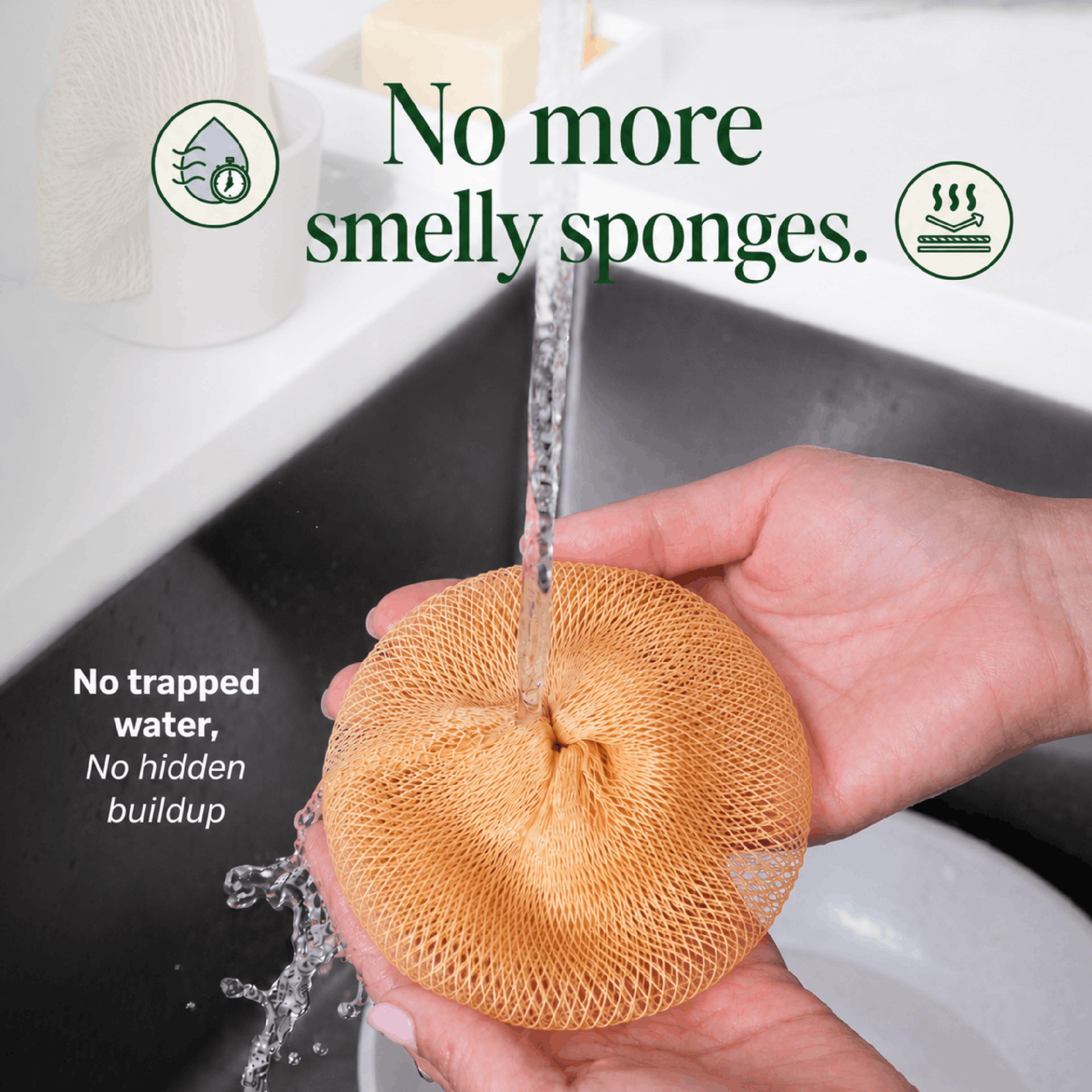 USV Black Goly Classic Mesh Kitchen Scrubbers - 3 Pack