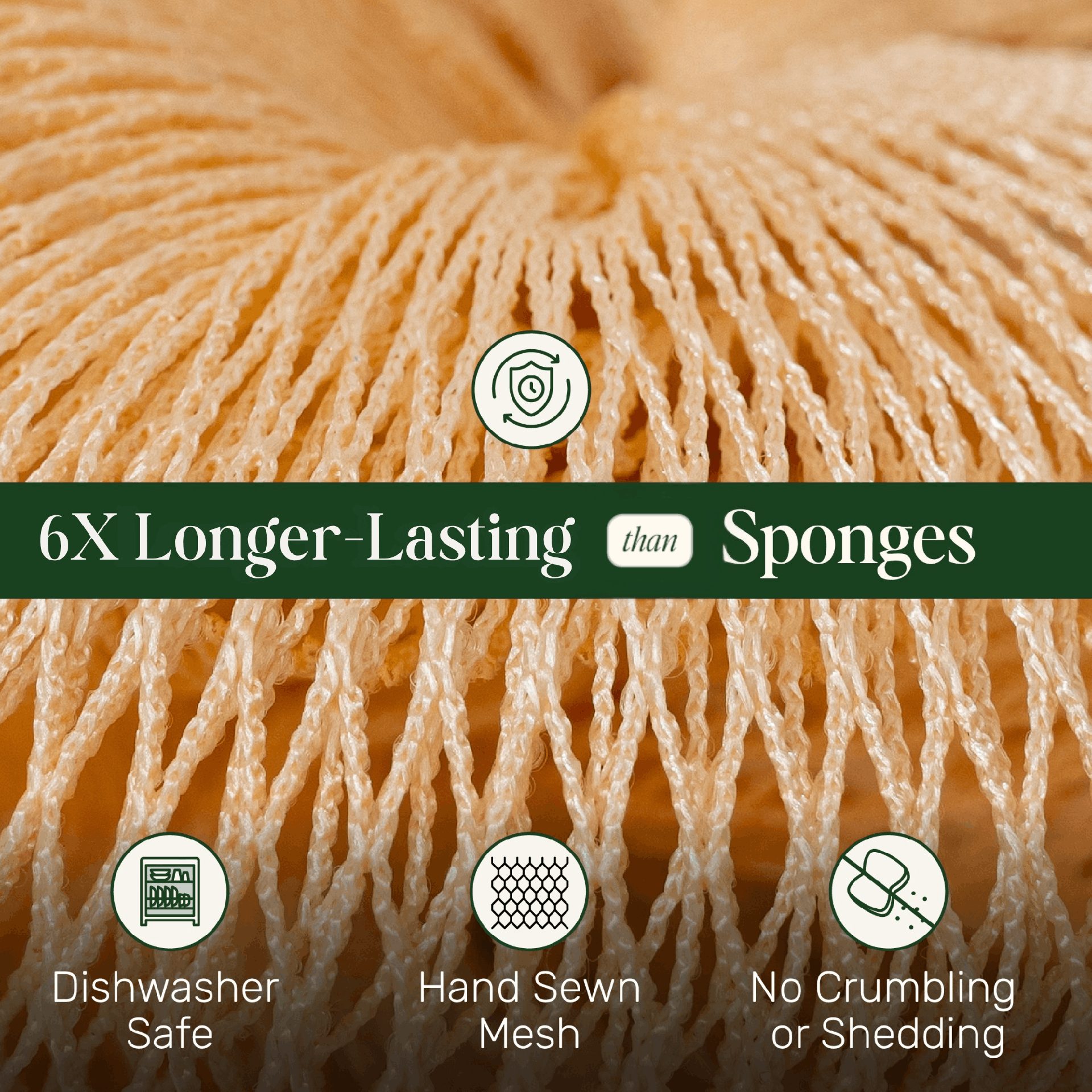 USV Black Goly Classic Mesh Kitchen Scrubbers - 3 Pack