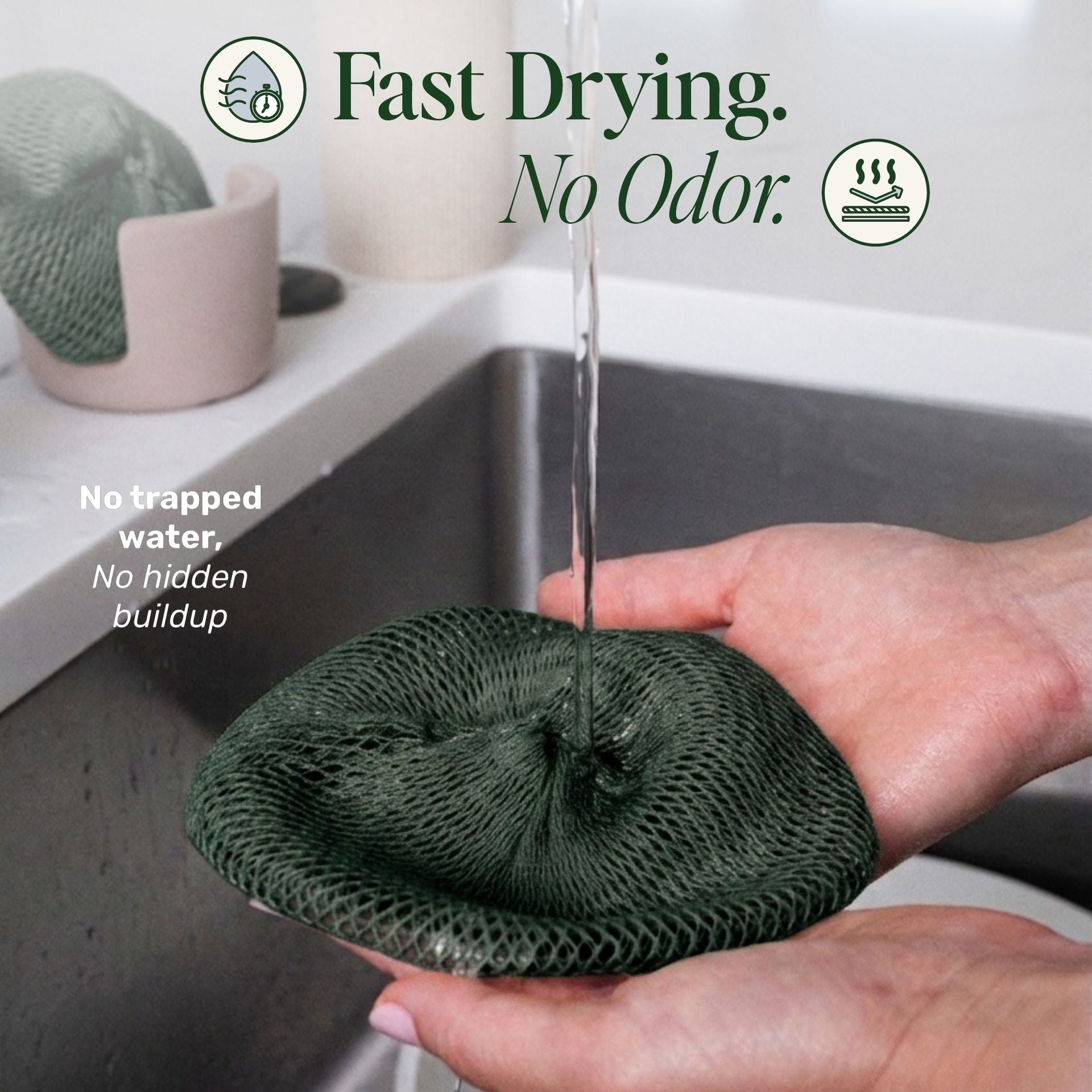 USV Black Goly Heavy-duty Mesh Kitchen Scrubbers - 3 Pack